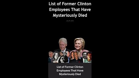 List Of Former Clinton Employees That Have Mysteriously Died