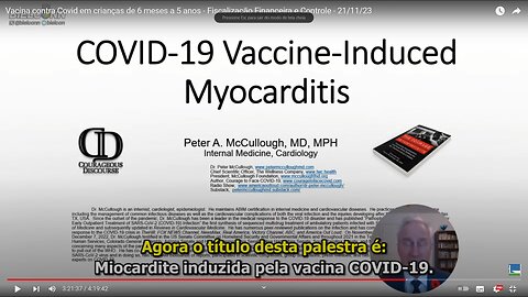 PETER MCCULLOUGH - Vacina contra Covid em crianças de 6 meses a 5 anos - CFFC - 21/11/23