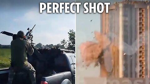 Incredible moment Ukrainians shoot down incoming Russian cruise missile as Putin blitz rocks Kyiv