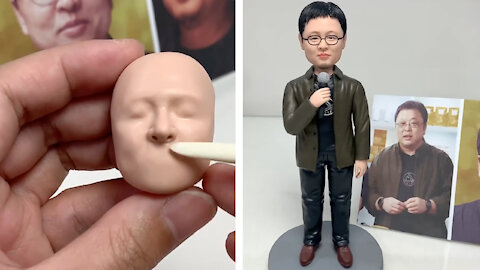 Clay sculpture - Realistic man made from polymer clay