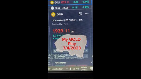 July 4, 2023 - My GOLD play