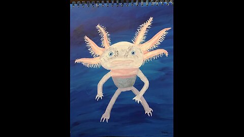 Axolotl Salamander painting