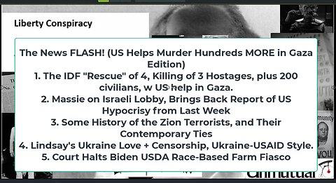 Liberty Conspiracy LIVE 6-10-24! US Facilitates Gaza Slaughter, Court Stops Racist Farm Aid? MORE