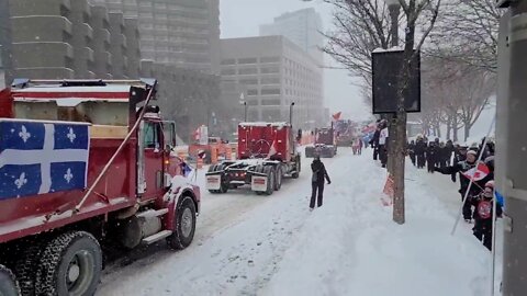 QUEBEC CITY FREEDOM CONVOY TODAY!! #FREEDOMCONVOY22 #CANADA #TRUDEAUTYRANNY #QUEBEC