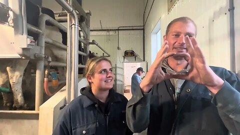 Milking cows with Dieter & Miriam outside of Edmonton.