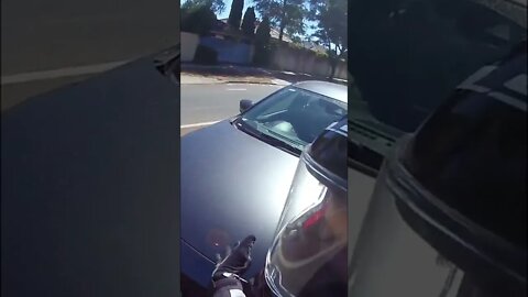 biker confronts a driver...