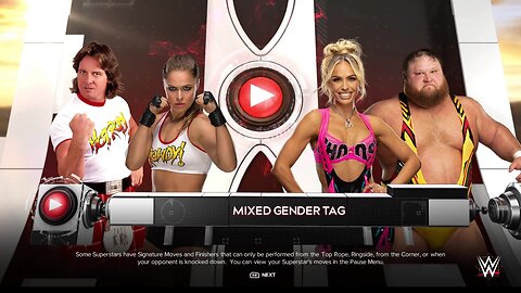 WWE 2k24 Roddy Piper & Ronda Rousey vs Maxxine Dupree & Otis