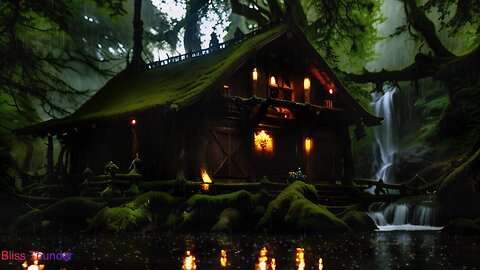 Magical Medieval Cabin House With Soothing Waterfall Sounds and Birds Chirping