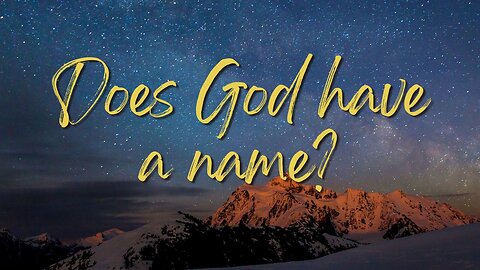 The MOST HIGH GOD has a NAME !