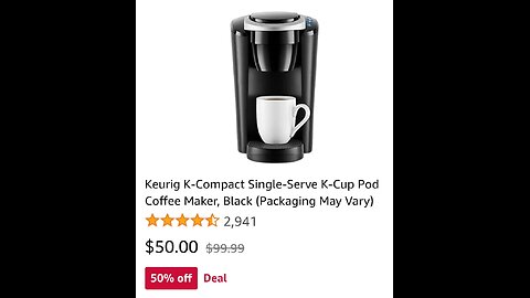 Keurig K-Compact Single-Serve K-Cup Pod Coffee Maker, Black (Packaging May Vary)