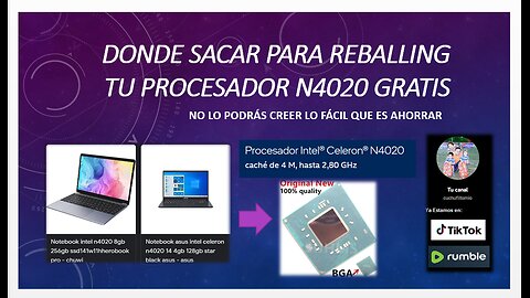 Donde Buscar el Procesador N4020 Gratis para hacer Reballing