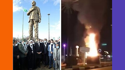 General Soleimani Statue Torched On Day One