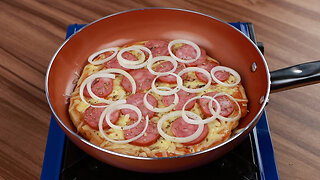 No oven, no eggs and no milk! frying pan pizza, easy and quick