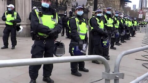 London Lockdown Protests, 20th March 2021 - Part 6: Police Protecting Parliament