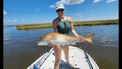 Gigantic Bull Redfish in Myrtle Grove, Louisiana!