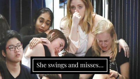 She swings and misses…