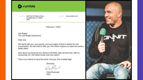 Rumble Offers Joe Rogan $100,000,000 To Leave Spotify