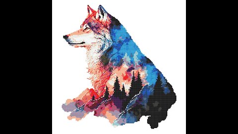 MOUNTAIN WOLF Cross Stitch Pattern by Welovit | welovit.net | #welovit