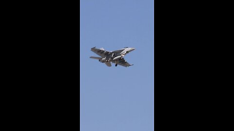 Boeing F18 Super Hornet arriving at St. Louis Lambert Intl - STL