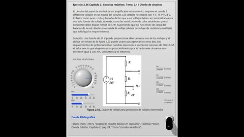 Ejercicio 2.36 Programacion en LabVIEW divisor de voltaje.