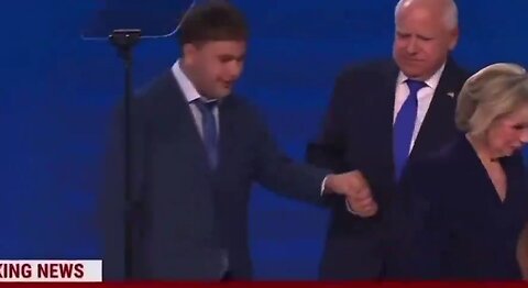 TIM Walz is under fire for aggressively pulling his son's arm on stage at the DNC