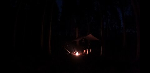 Campfire under a tarp. Nightlapse GoPro 21st Jan 2023