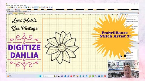 Use Embrilliance Stitch Artist 2 to Digitize the Dahlia Block in Lori Holt's Bee Vintage