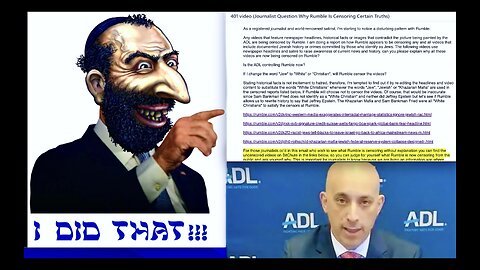 Rumble Exposes USA EU UK Information War Fueled By ADL Censoring News Rewriting History Hiding Crime