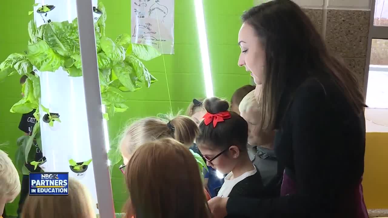 Partners in Education: Students learn from growing lettuce tower and aeroponics