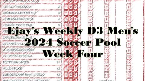 EJay’s Weekly Men’s D3 Pool - Leading from Behind in Week Four