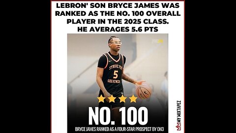 Lebrons son Bryce James is the 100th best Prospect in the 2025 class! #highschoolbasketball