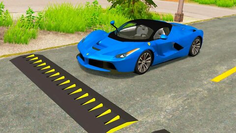 Ferrari vs Spikes – BeamNG.Drive