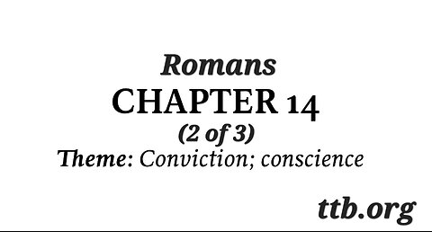 Romans Chapter 14 (Bible Study) (2 of 3)