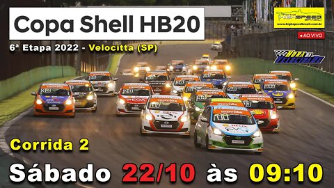 COPA SHELL HB20 | Corrida 2 | 6ª Etapa 2022 - Velocitta (SP) | Ao Vivo