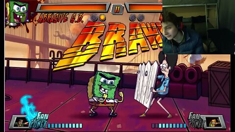 Mr. N. VS Abrasive SpongeBob In A Nickelodeon Super Brawl 3 Battle With Live Commentary