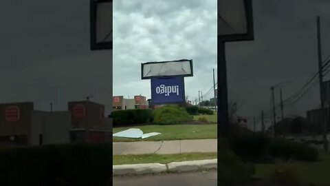 Sign Broke in Half after Hurricane Fiona