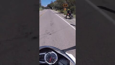 RIDER CRASHES INTO SIGN! #shorts #motorcycle #crash