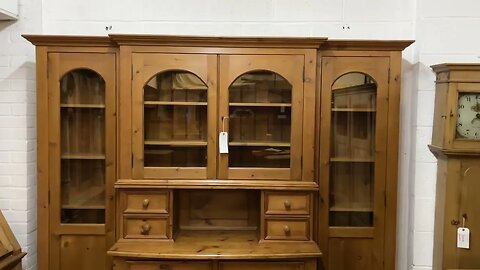 Large Partly Glazed Waxed Pine Kitchen Dresser Unit (X0105D) @PinefindersCoUk