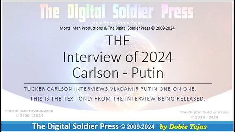 Tucker Carlson - Putin Interview (Text Only) 2024