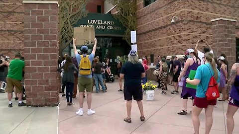 Karen Garner supporters hold rally near Loveland Police headquarters