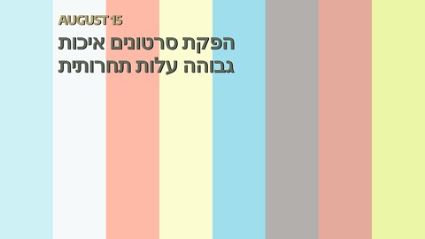 הפקת סרטונים איכות גבוהה עלות תחרותית