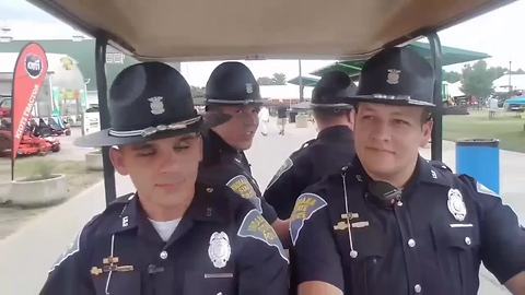 Indiana State Troopers singing at the Indiana State Fair