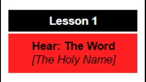 Lesson 1: Hear the Word