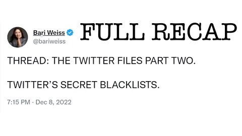 ELON DROPS THE TWITTER FILES EPISODE 2 #TWITTERFILES2