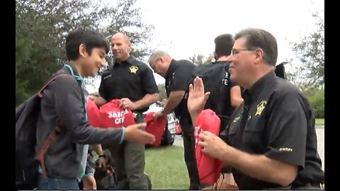 St. Lucie County Sheriff's Office delivers bags of presents to students at their bus stop for 'Santa Cop' program