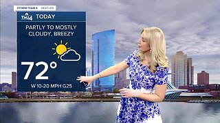 Partly cloudy Saturday with a high of 72 degrees