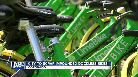 LimeBikes being scrapped in Coronado due to dock-less bike ban