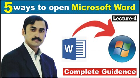 5 ways to open Microsoft word|how to open ms word in laptop or PC |lecture series-4