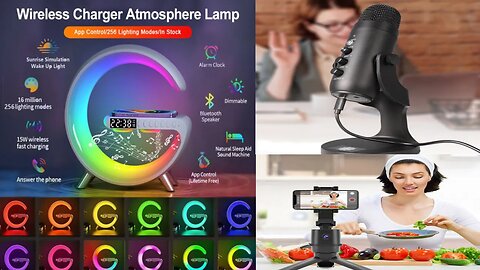 electronics gadgets and wireless car inflation pump |wireless charger Atmospher lamp #gadgets