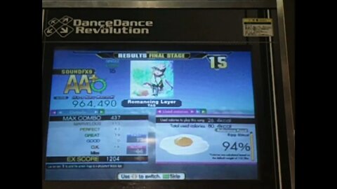 Romancing Layer - EXPERT (14 / 15?) - AA#484 (Full Combo) on Dance Dance Revolution A (AC, US)